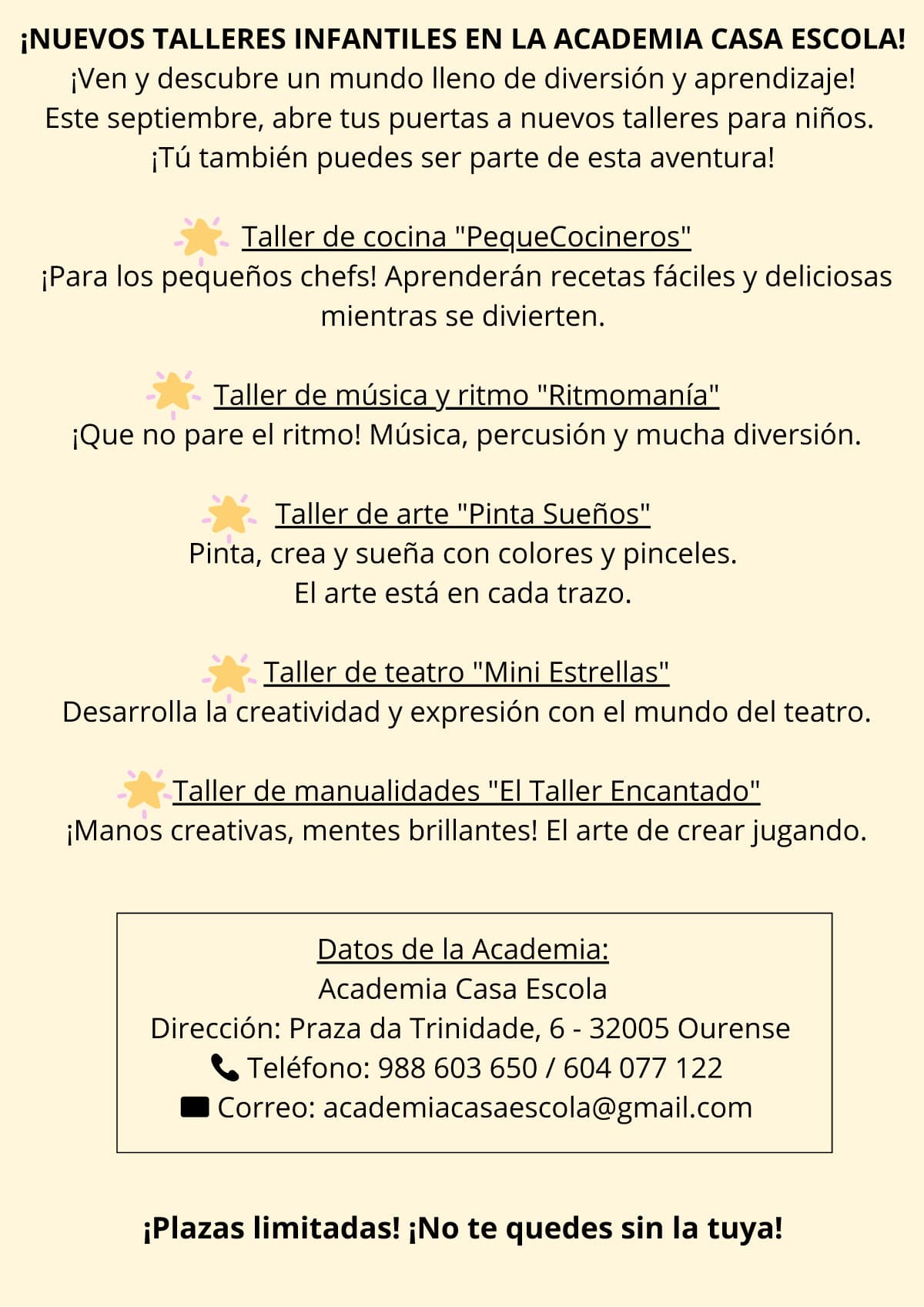 Talleres de Academia Casa Escola